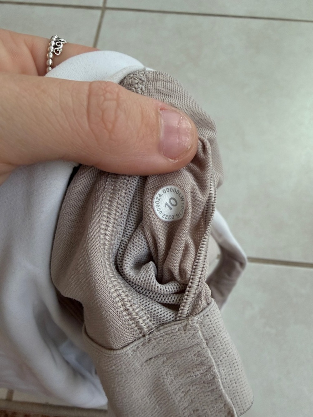 lululemon athletica White and Taupe Racerback Tank Top - Picture 3 of 3